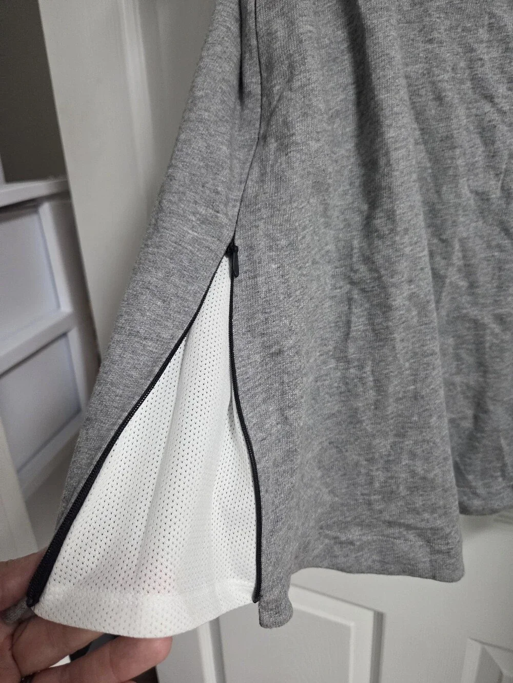 Nike Women's Gray & Black Short-Sleeve Side Zip Dress Size M